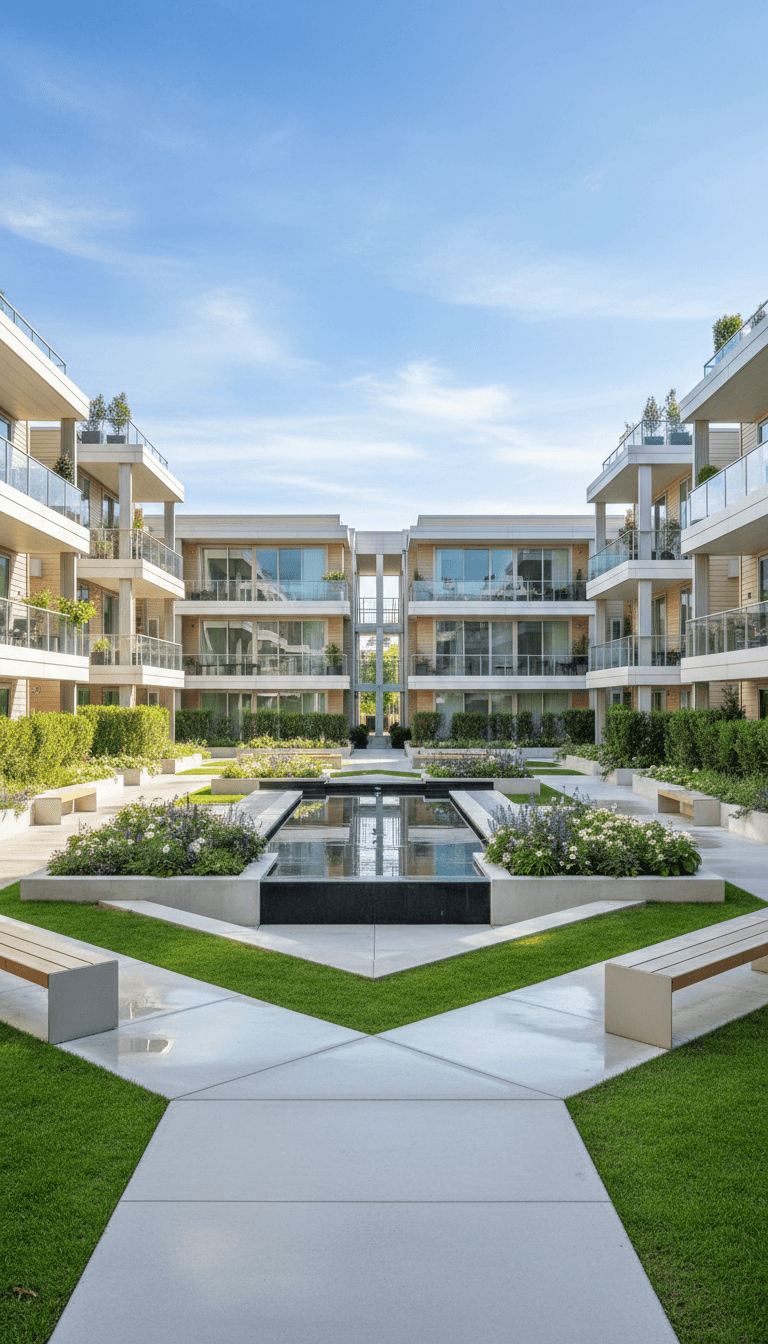 Well-maintained residential community grounds and common areas