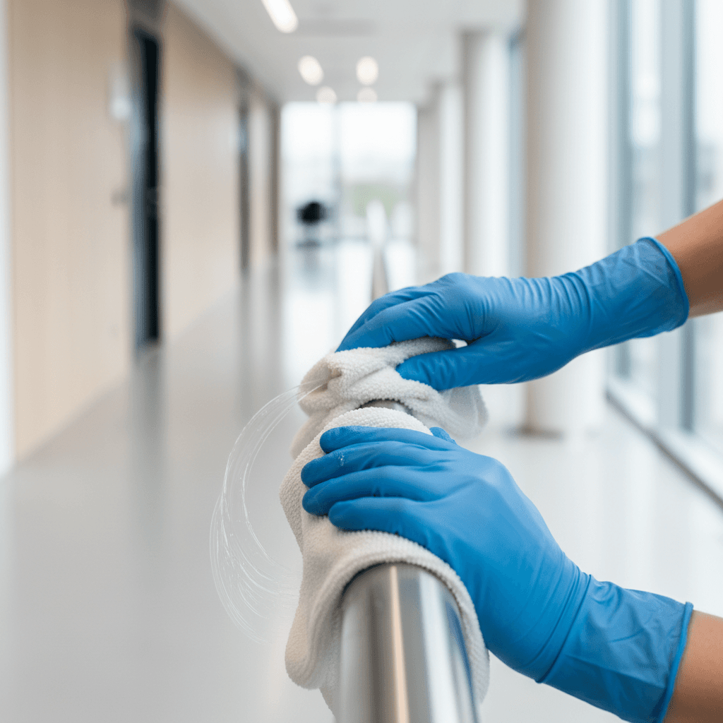 Targeted disinfection of high-touch surfaces in a healthcare setting